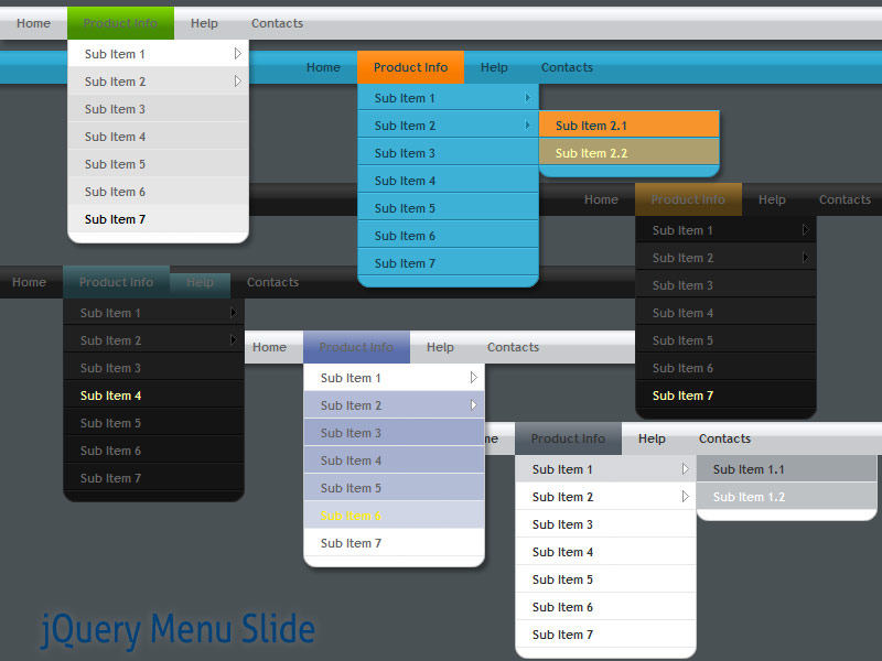 jQuery Menu Slide Style 09 Screenshot